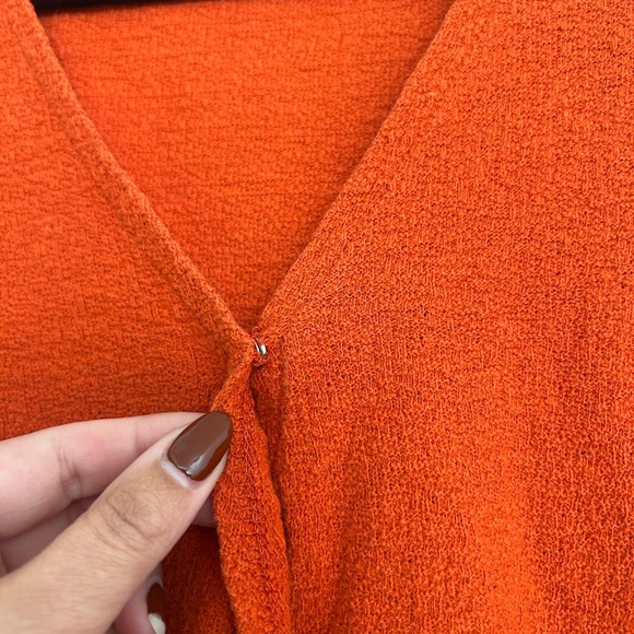 Vibrant Orange Wrap Top - Picture 6 of 9